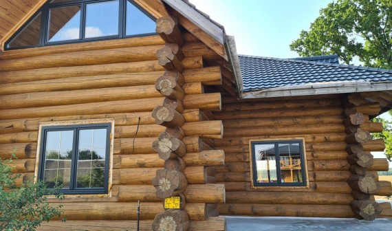 Деревянные окна в срубе д.Обруб Гродненская область